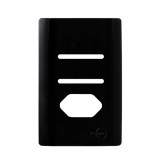 Placa p/ 2 Interruptores + tomada 4x2 - Novara Preto Brilhante
